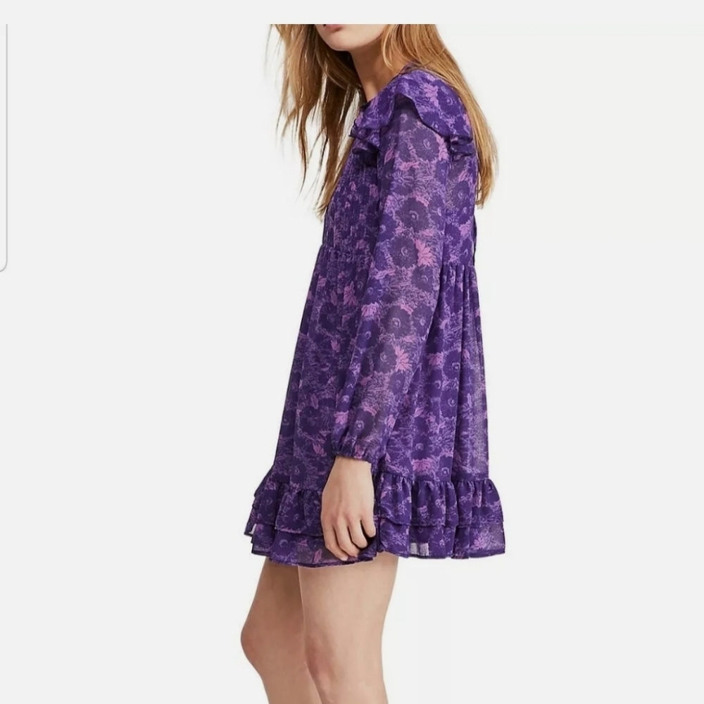 NWOT Free People Women's These Dreams Long Sleeve Mini Dress Size Medium - Picture 3 of 6
